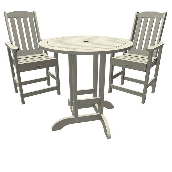 Highwood Usa Lehigh 3pc Round Counter Height Outdoor Patio Furniture Dining Set AD-CNL36-HGR - main